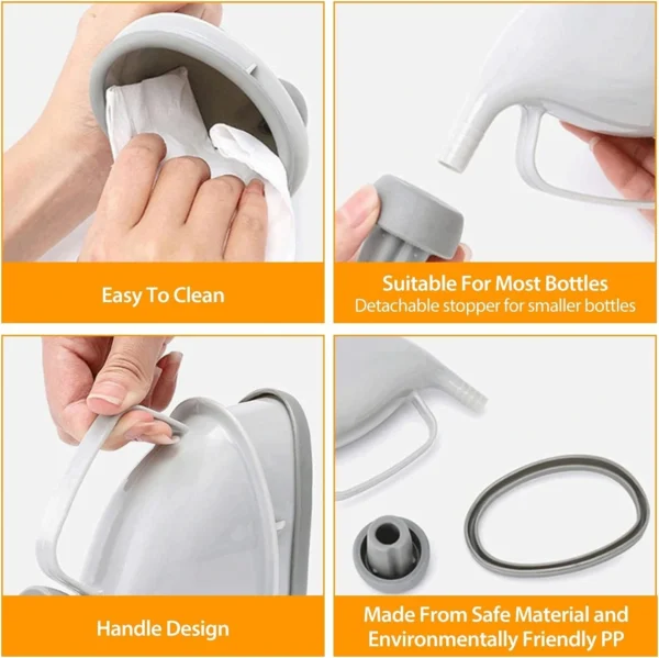 Alisanda Neutral Urinal Drainer & Travel Portable Emergency Toilet, Outdoor Camping Car Urinal Funnel