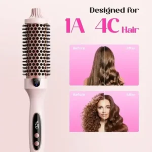 QIAWI™ Fast Heating Ionic Curling Iron Brush 1.5 Inch