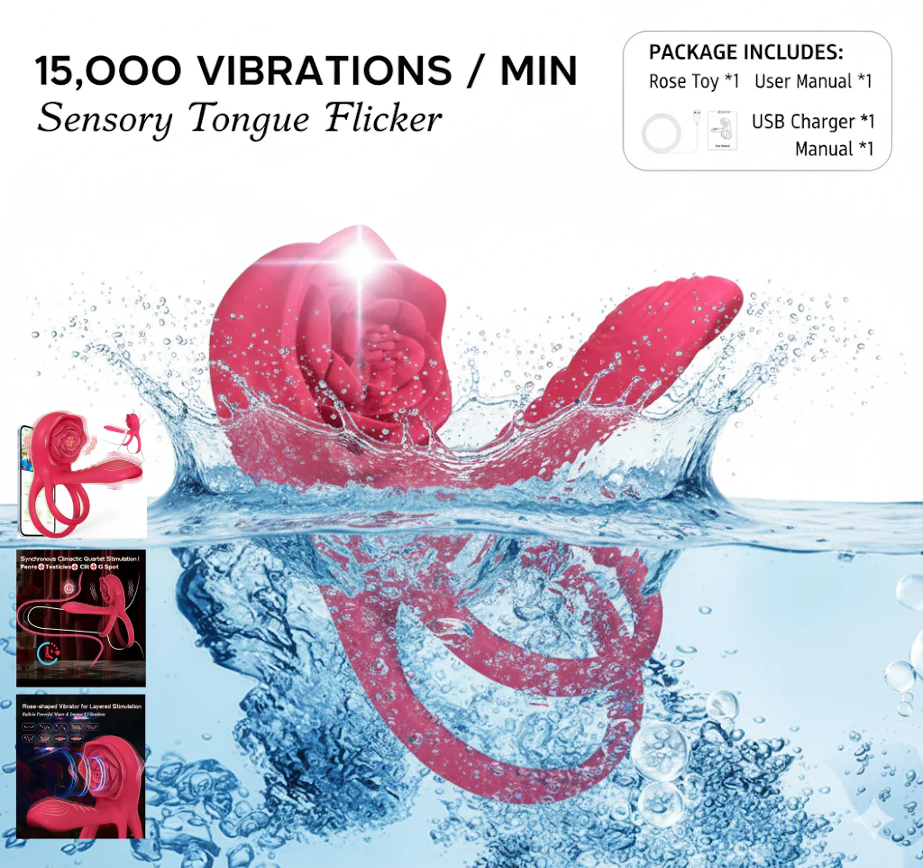 Juxek™ The Ultimate Tongue Licking & Sucking Rose Vibrator