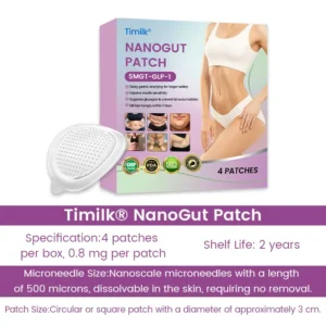 Timilk® NanoGut Patch with GLP-1 Mimic & Maca Root – Appetite Control, Fat Burn, Hormonal Balance, No Pills, 7-Day Reset