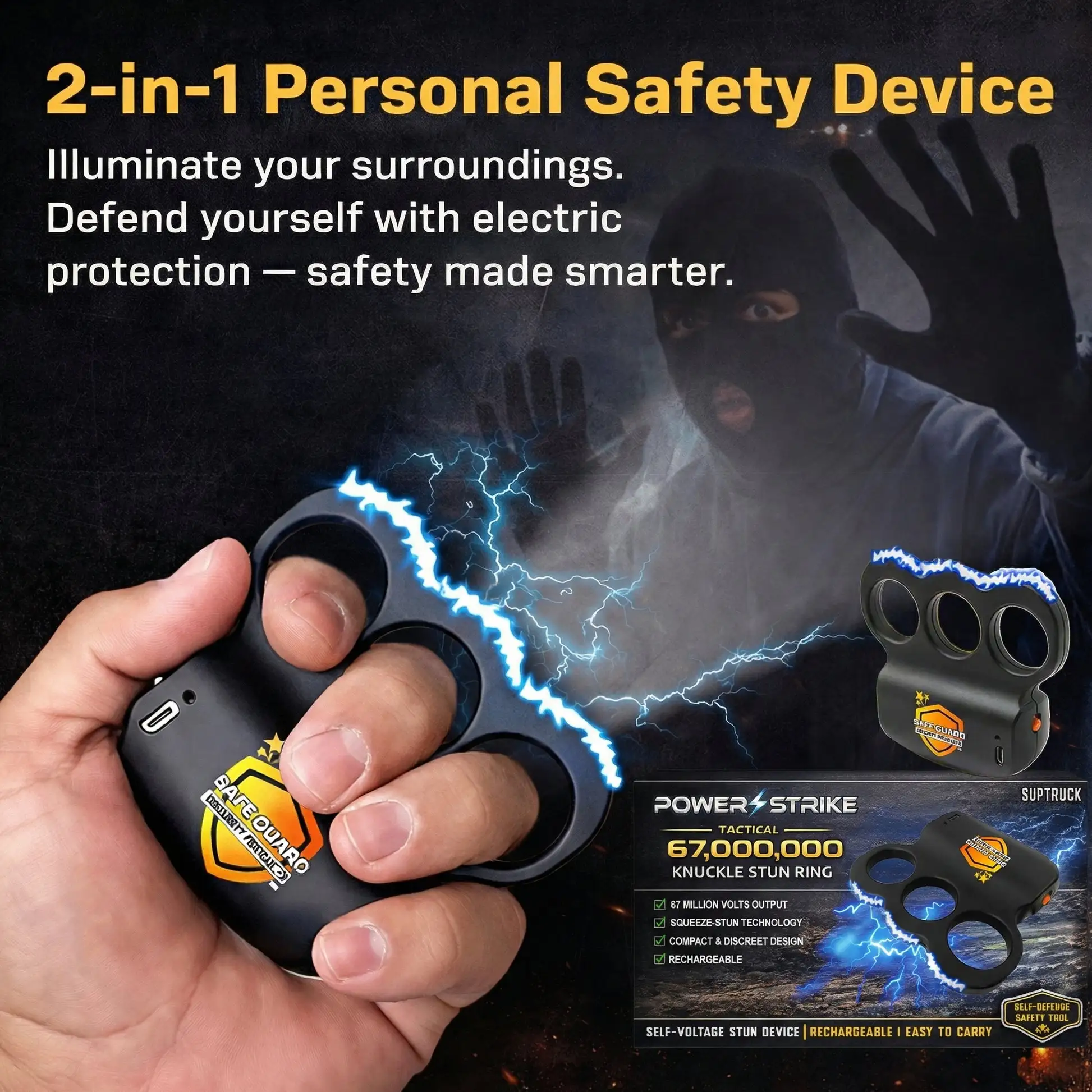 ️💥 2026 Hot Sale 70% OFF ️🔥 POWERSTRIKE Extreme 67,000,000 SUPTRUCK™ Knuckle Stun Ring ⚡