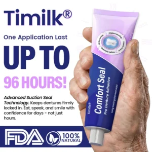 🔥 LIMITED SPECIAL OFFER 🔥 Timilk® Comfort Seal Pro Denture Adhesive🦷💜FDA Certified (Clinically Proven 96-   Hour Lock Hold for   Secure, Comfortable &   Zinc-Free Denture Fit) (Copy)