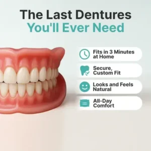 ROSOPL Easy Dentures-Boil-and-Bite Functional Denture, Self-fit at Home, Fully Adjustable for Narrow or Wide Arches, Long or Short-term Solution, Eat, Drink and Smile Confidently