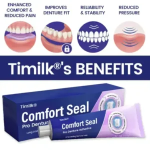 Timilk® Comfort Seal Pro Denture Adhesive FDA Certified