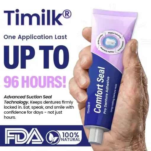 Timilk® Comfort Seal Pro Denture Adhesive FDA Certified