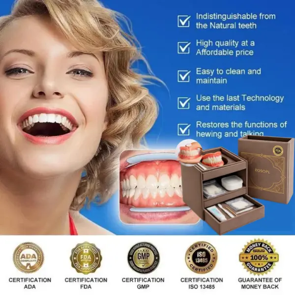 🔥🔥Ends Today: 70% OFF!🦷 ROSOPL™ Custom-Fit Full Functional Dentures Make you more confident