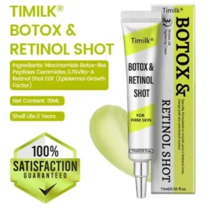 Timilk® Botox Retinol Shot Smoother-Looking Skin for Deep Lines, Sagging Jowls Puffy Eyes