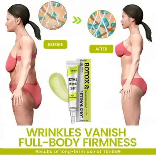 Timilk® Botox Retinol Shot Smoother-Looking Skin for Deep Lines, Sagging Jowls Puffy Eyes
